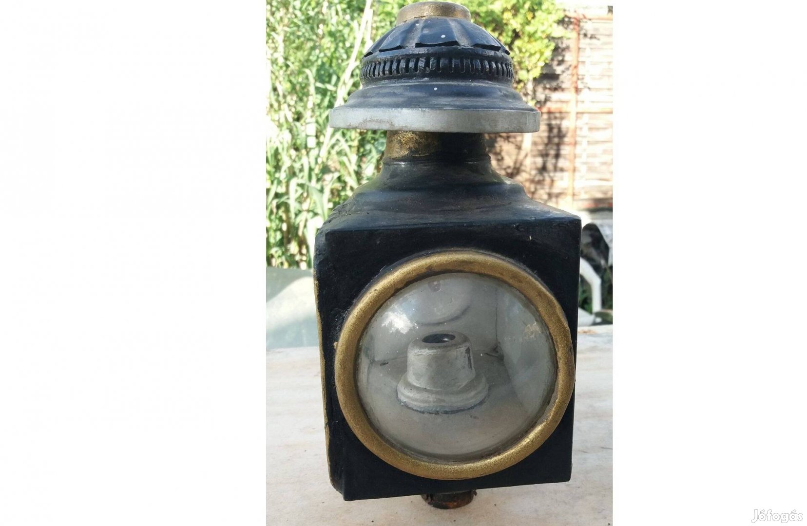 Antik hintó konflis lámpa fém - üveg 100 éves debreceni átad GLS is