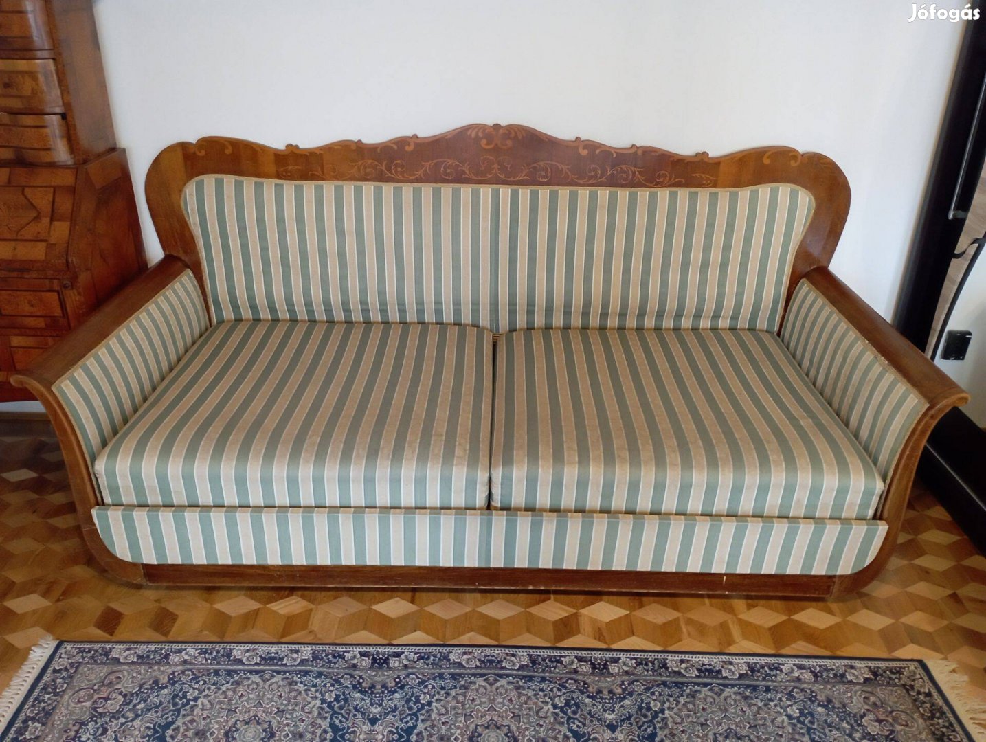 Antik intarziás Biedermeier kanapé - ágy