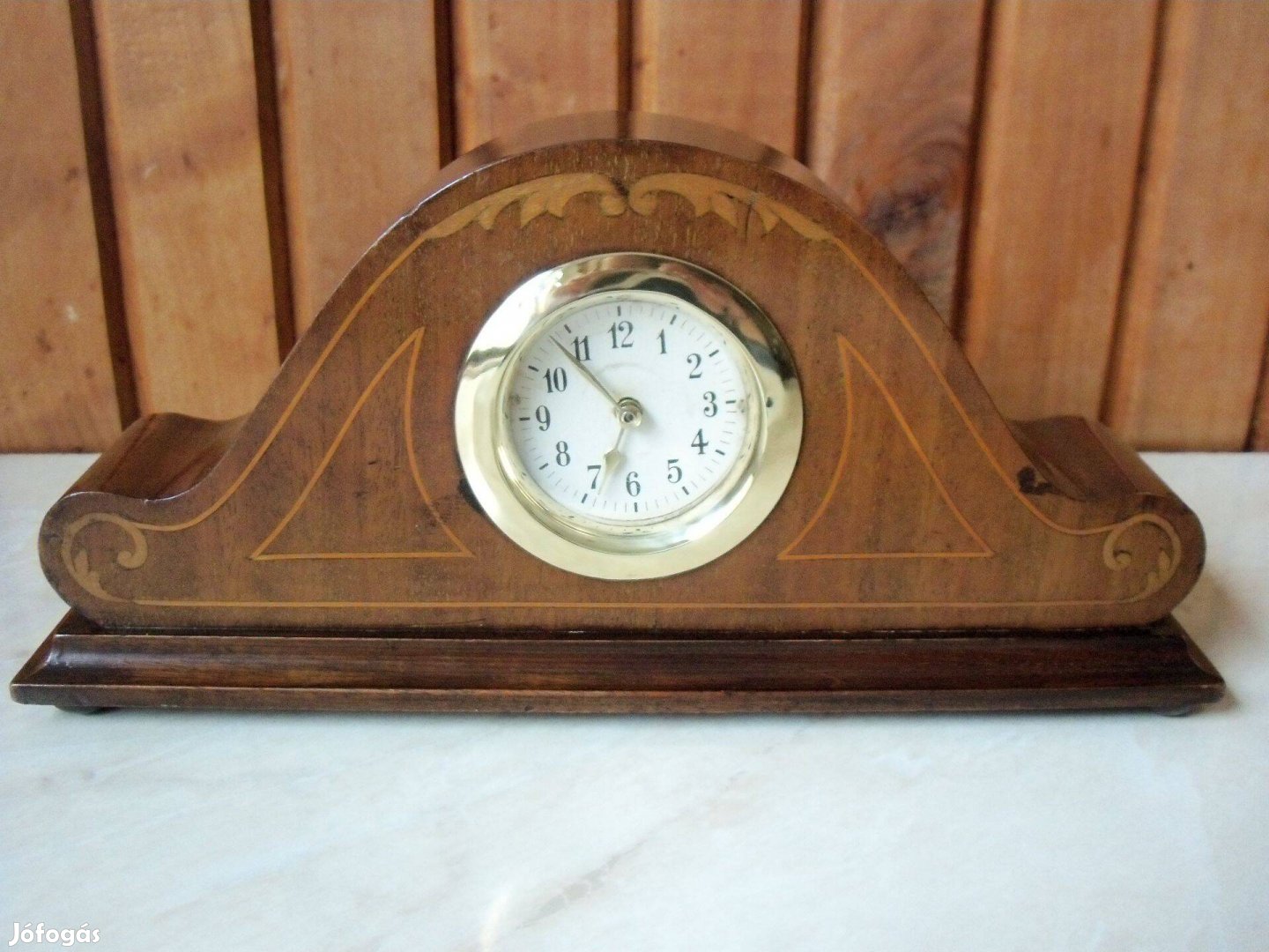 Antik intarziás kicsi kandallóóra kandalló óra asztali óra