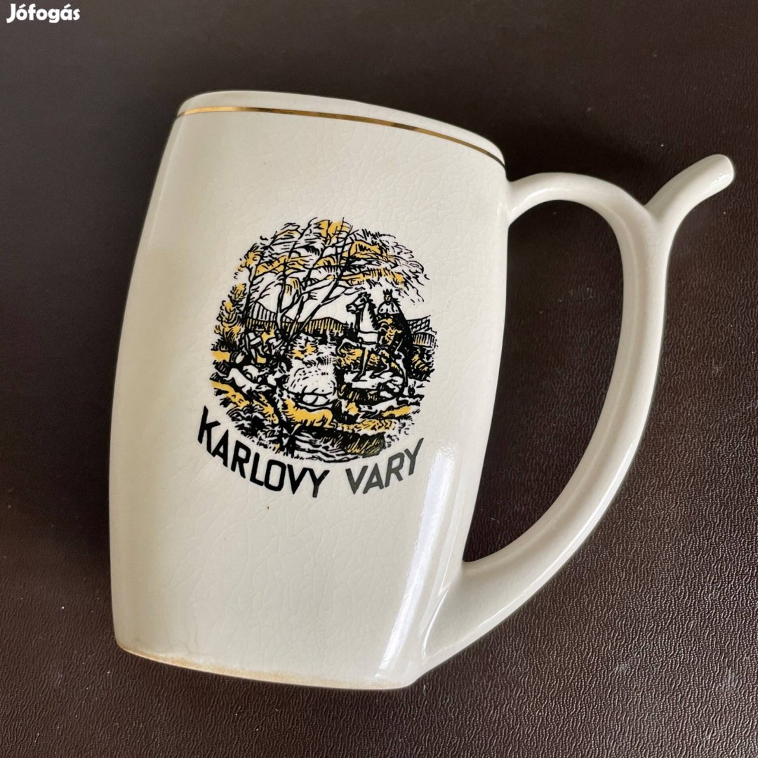Antik jelzett Karlovy Vary ivópohár