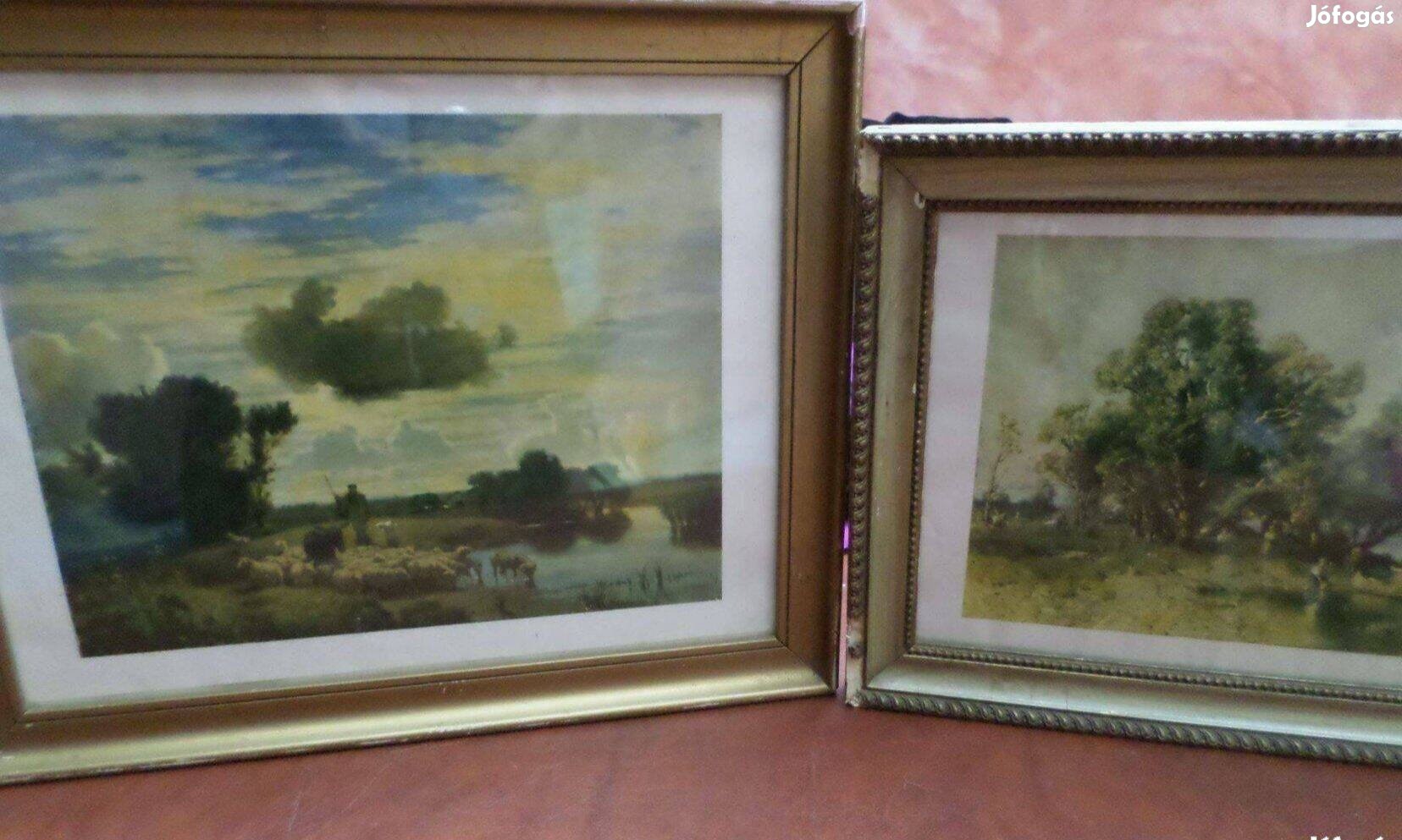 Antik kép képkeret 2 db egyben