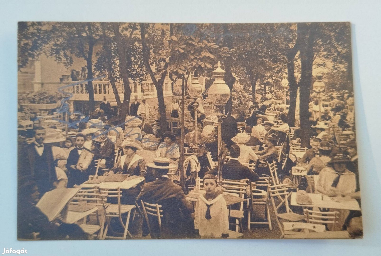 Antik képeslap-fotó. Budapest 1913.Várkerti kioszk Forgó Károly