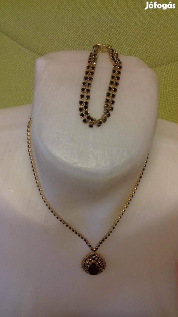 Antik kézműves lánc kristály kövekkel kirakva