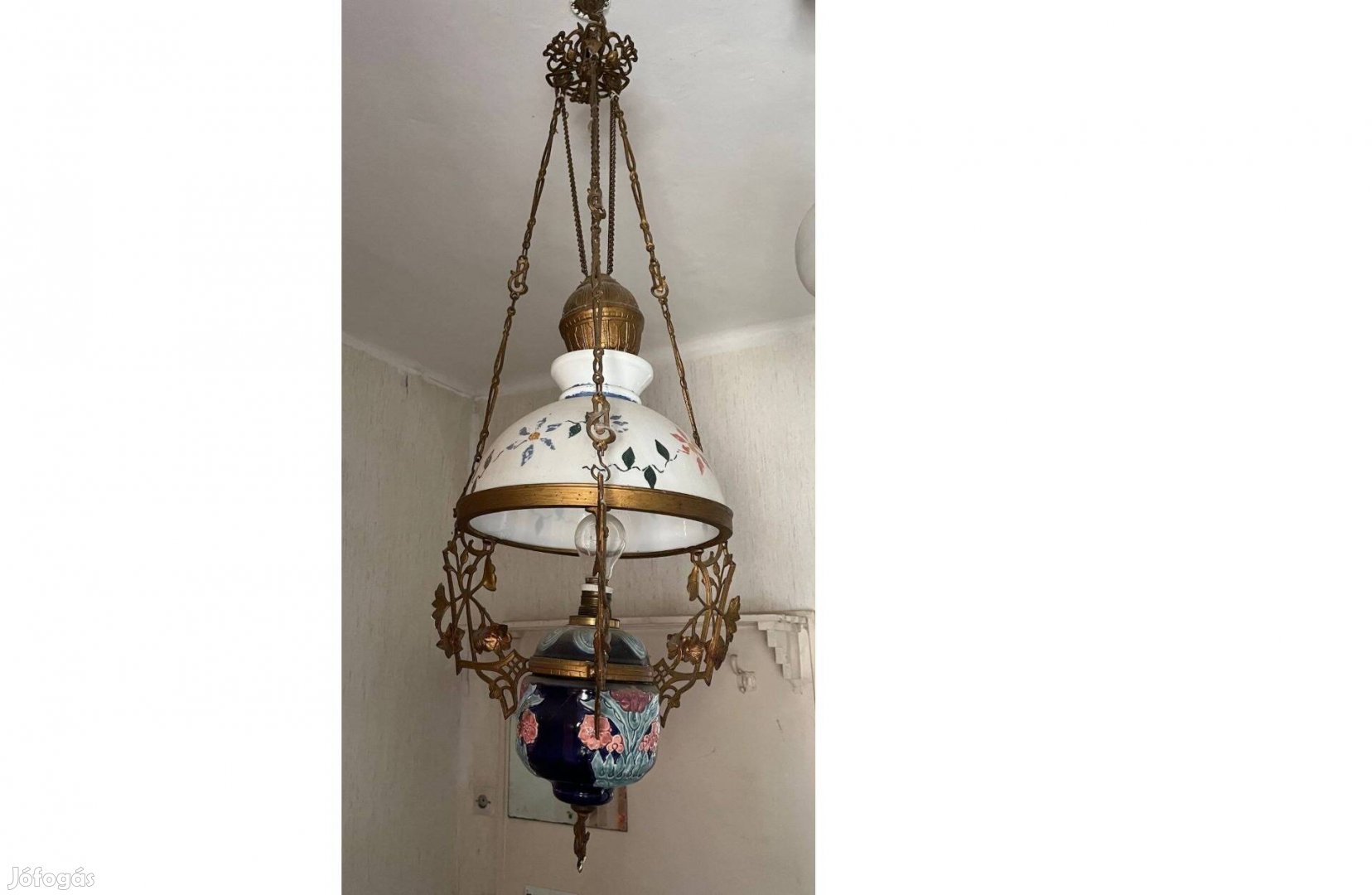 Antik kézzel festett csigás csillár!