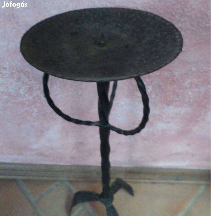 Antik kovácsoltvas gyertyatartó 60 cm