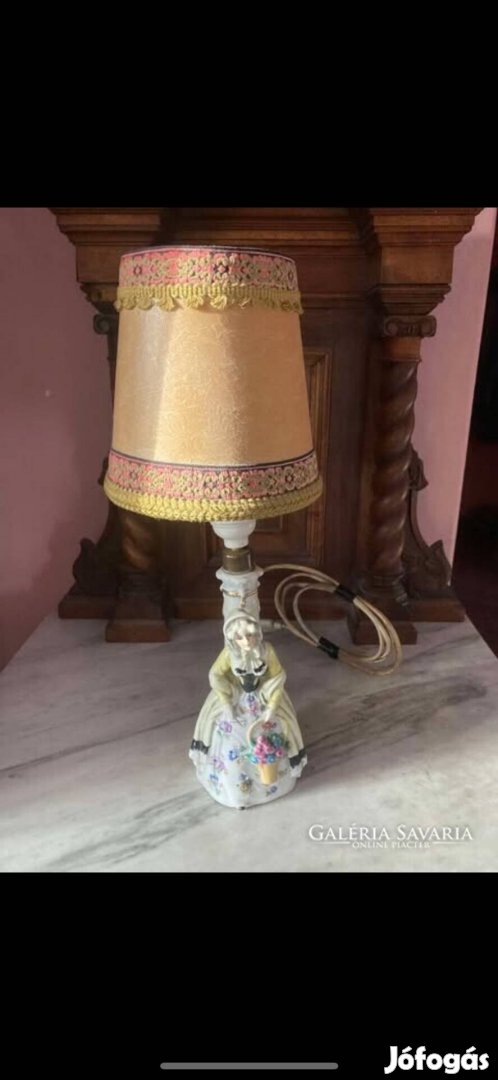 Antik német porcelán lámpa