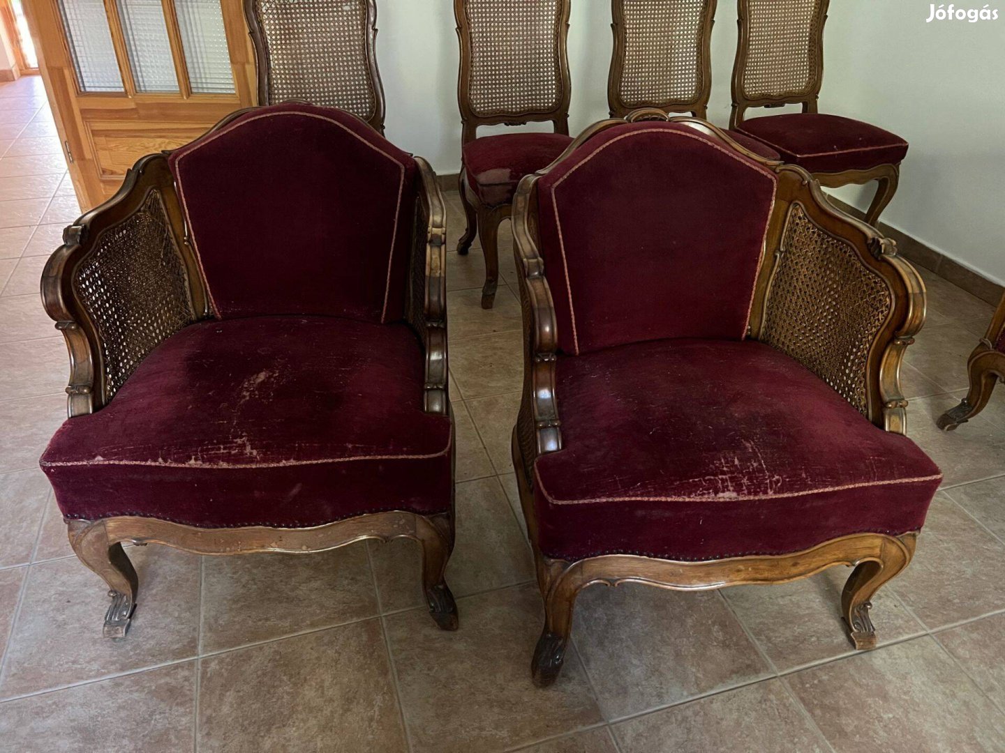Antik neobarokk polgári ülőgarnitúra 7 részes, ritka darab