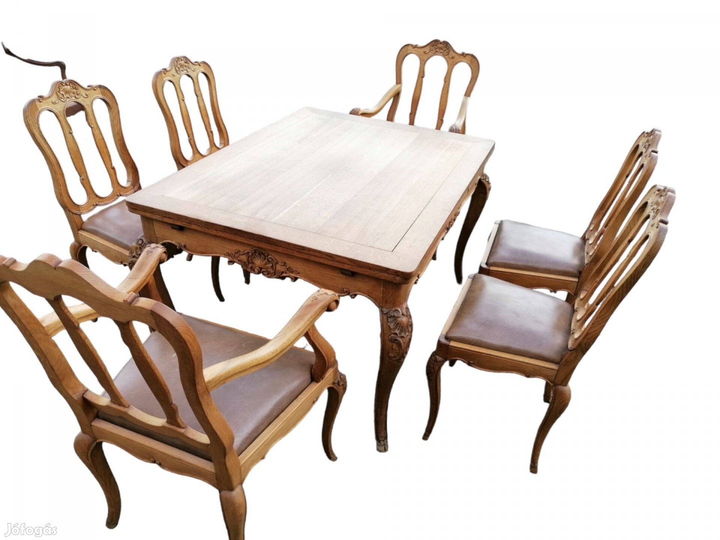 Antik neobarokk étkező (asztal+6 szék)
