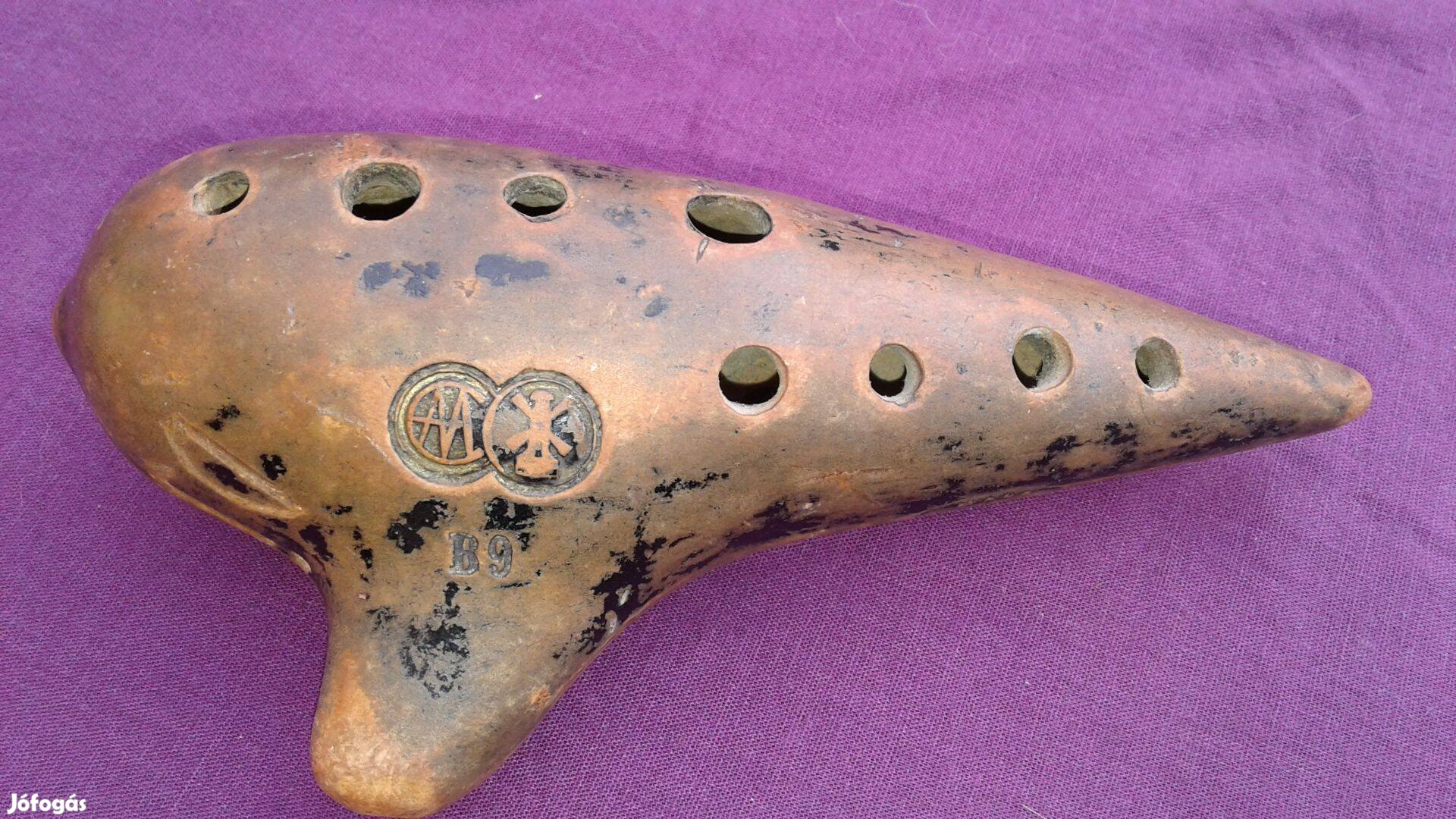 Antik okarina hangszer gyűjtőknek, nagyon régi, szép hangzás