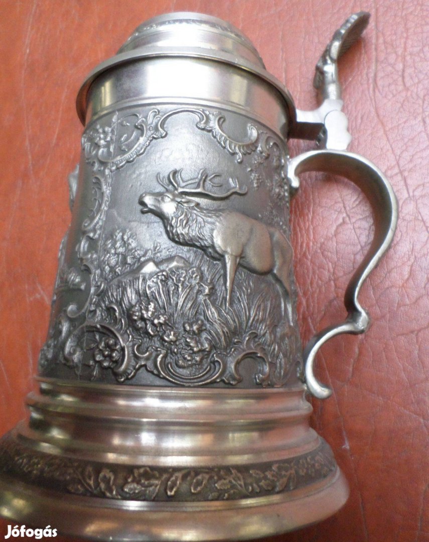 Antik ón vadász kupa fedeles korsó német Siegel