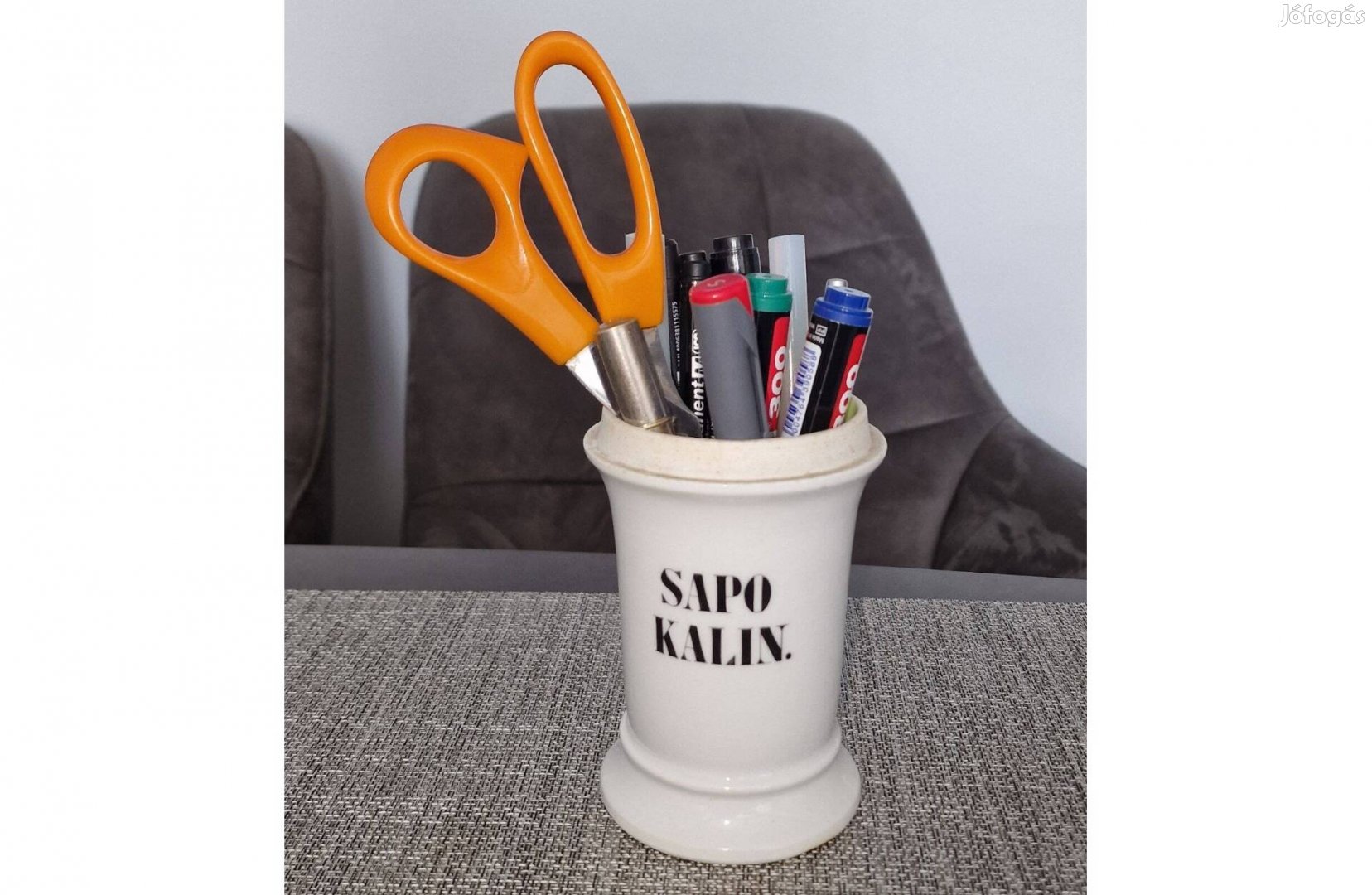 Antik patikai porcelán tégely, patika edény eladó