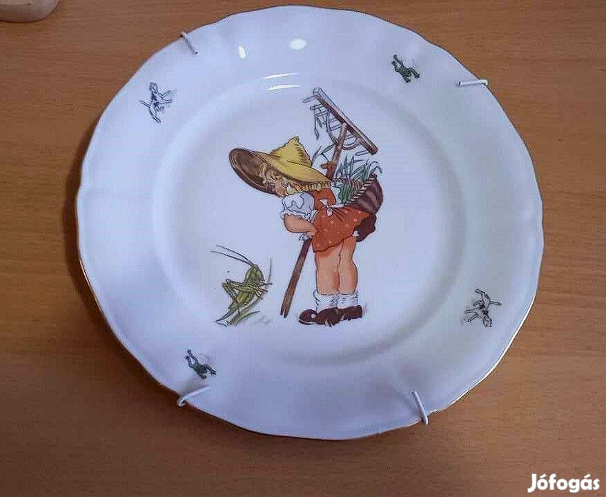 Antik porcelán bájos mesefigurás Bavaria tányér