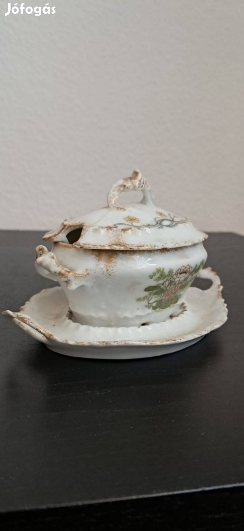 Antik porcelán fűszertartó Baruch Temesvár jelzéssel