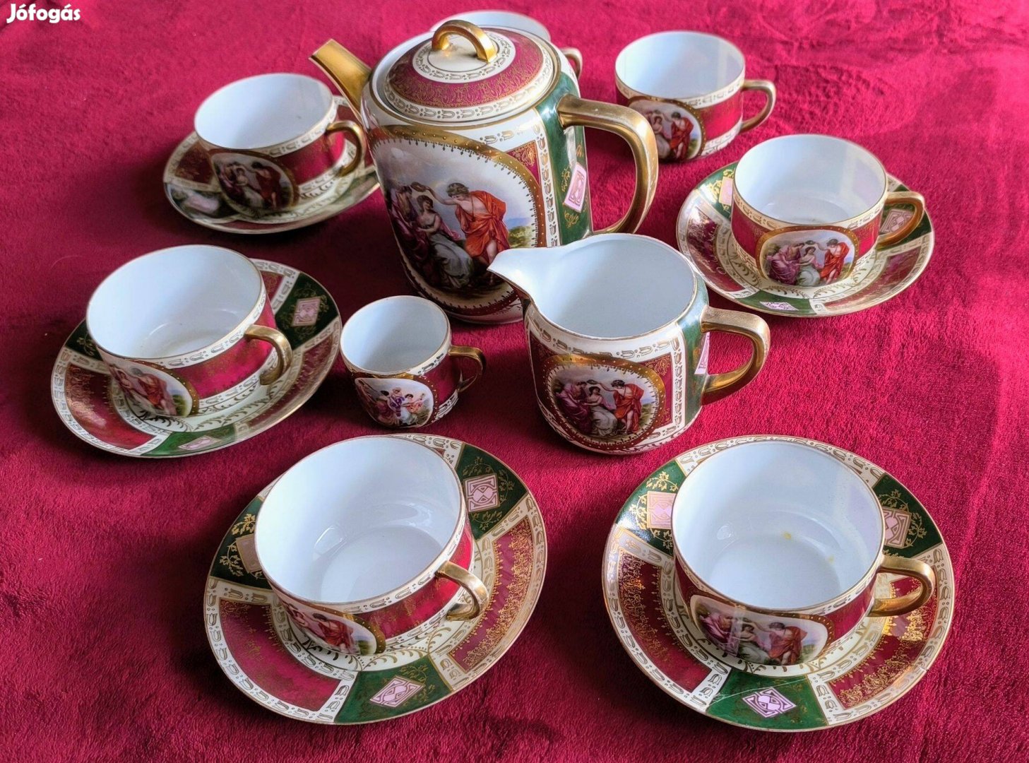 Antik porcelán teás készlet