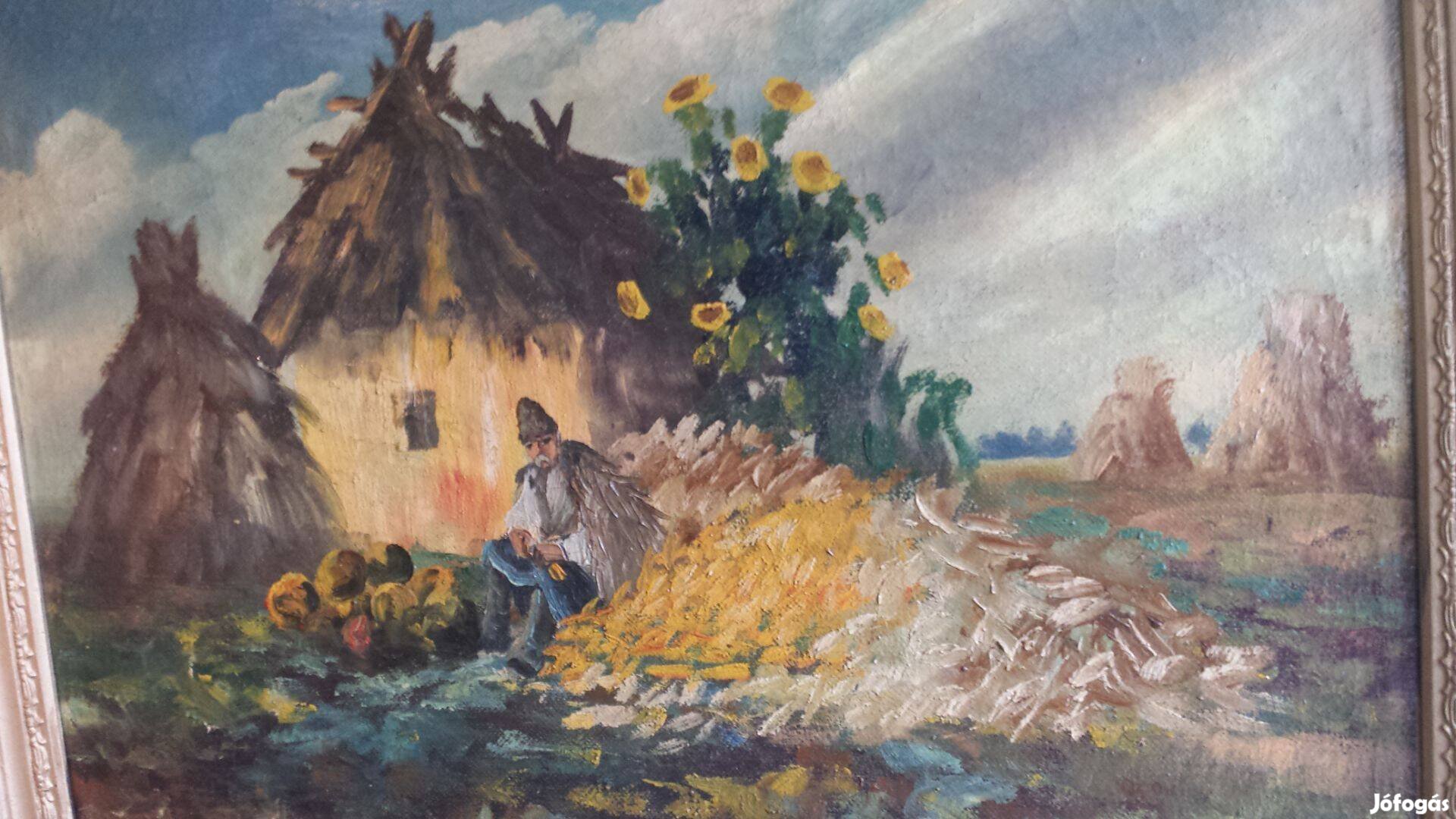 Antik régi Móré Mihály olajvászon festmény olajfestmény debreceni elad