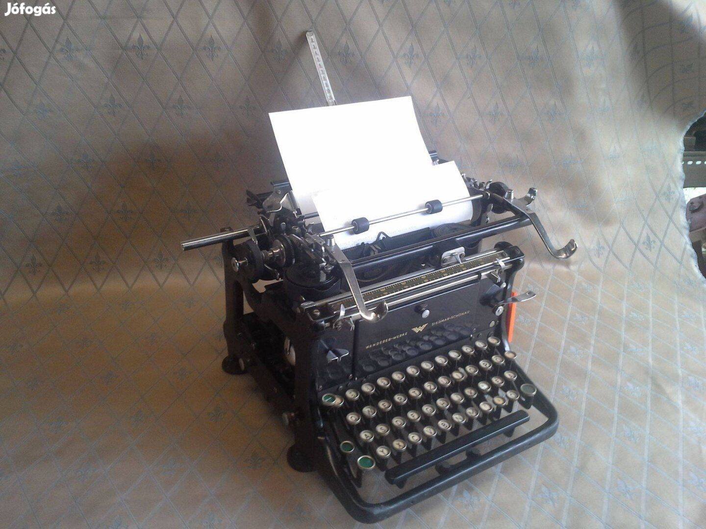Antik régi gyönyörű német 1930-évekből mechanikus írógép vintage eladó