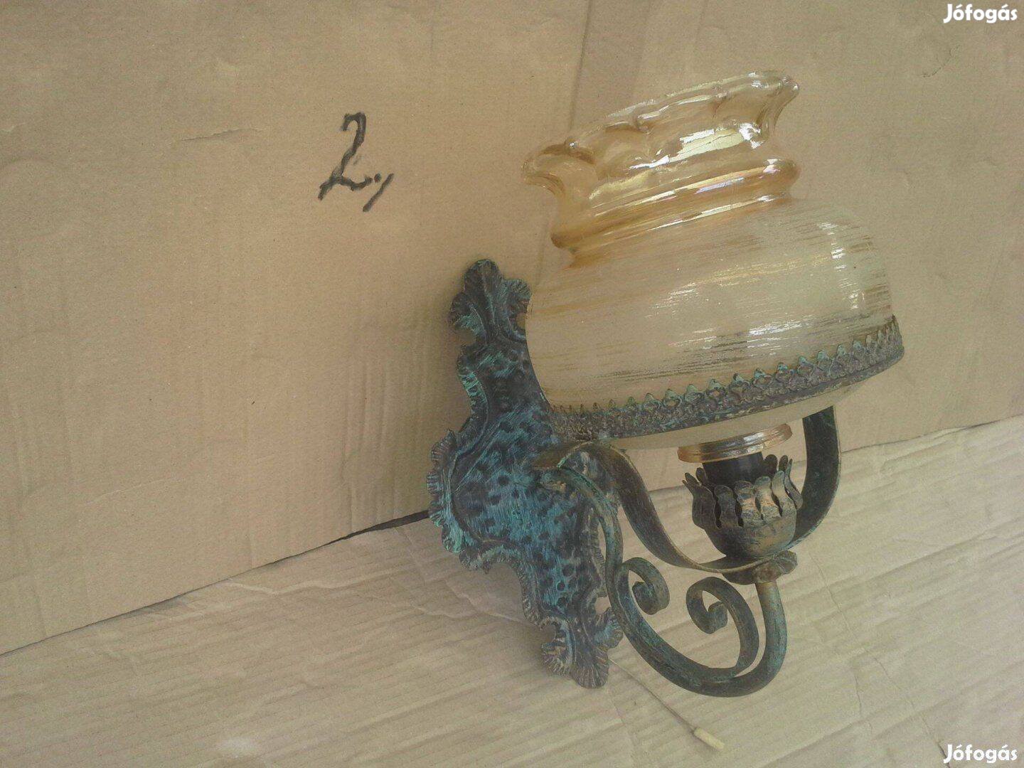 Antik régi kovácsolt kézműves falikar lámpa falilámpa