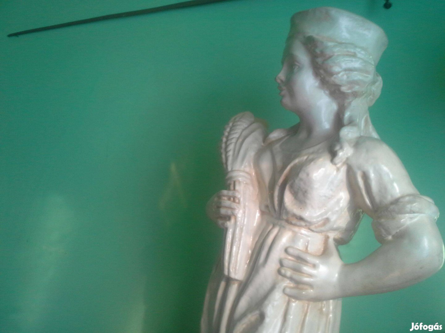 Antik régi nagy 77 cm francia női szobor gyönyörű vintage eladó