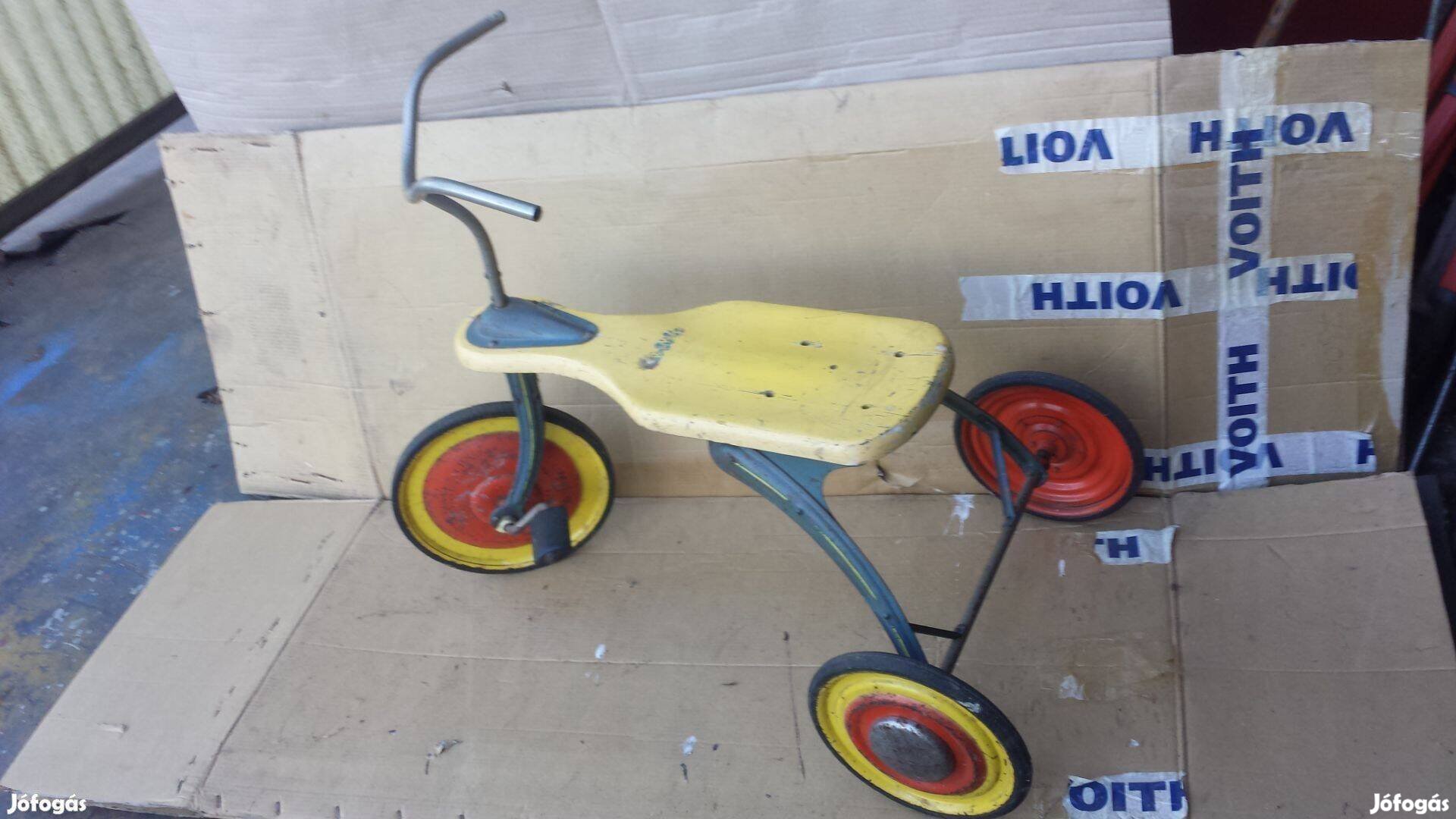 Antik régi német tricikli 3 kerekű gyerek gyermek bicikli pedálos loft