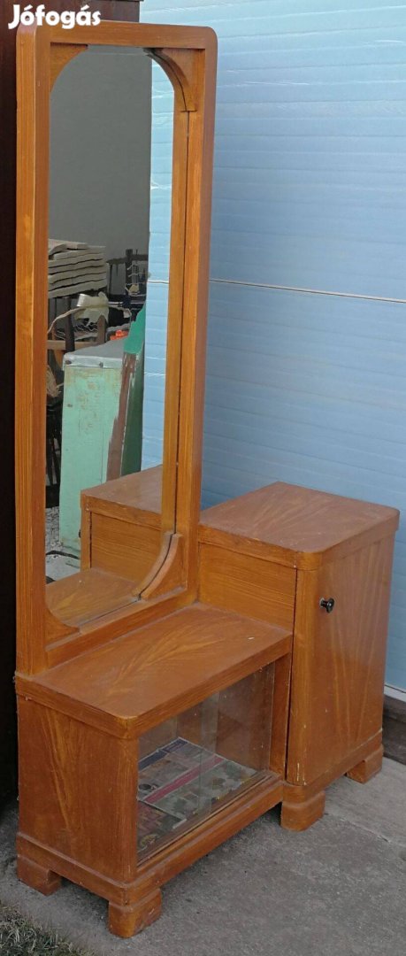 Antik régi retro tükrös szekrény