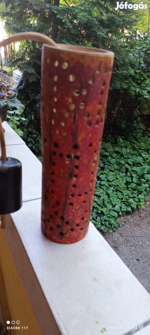 Antik retro Tófej kerámia csillár, nagyon ritka hibátlan. Posta 