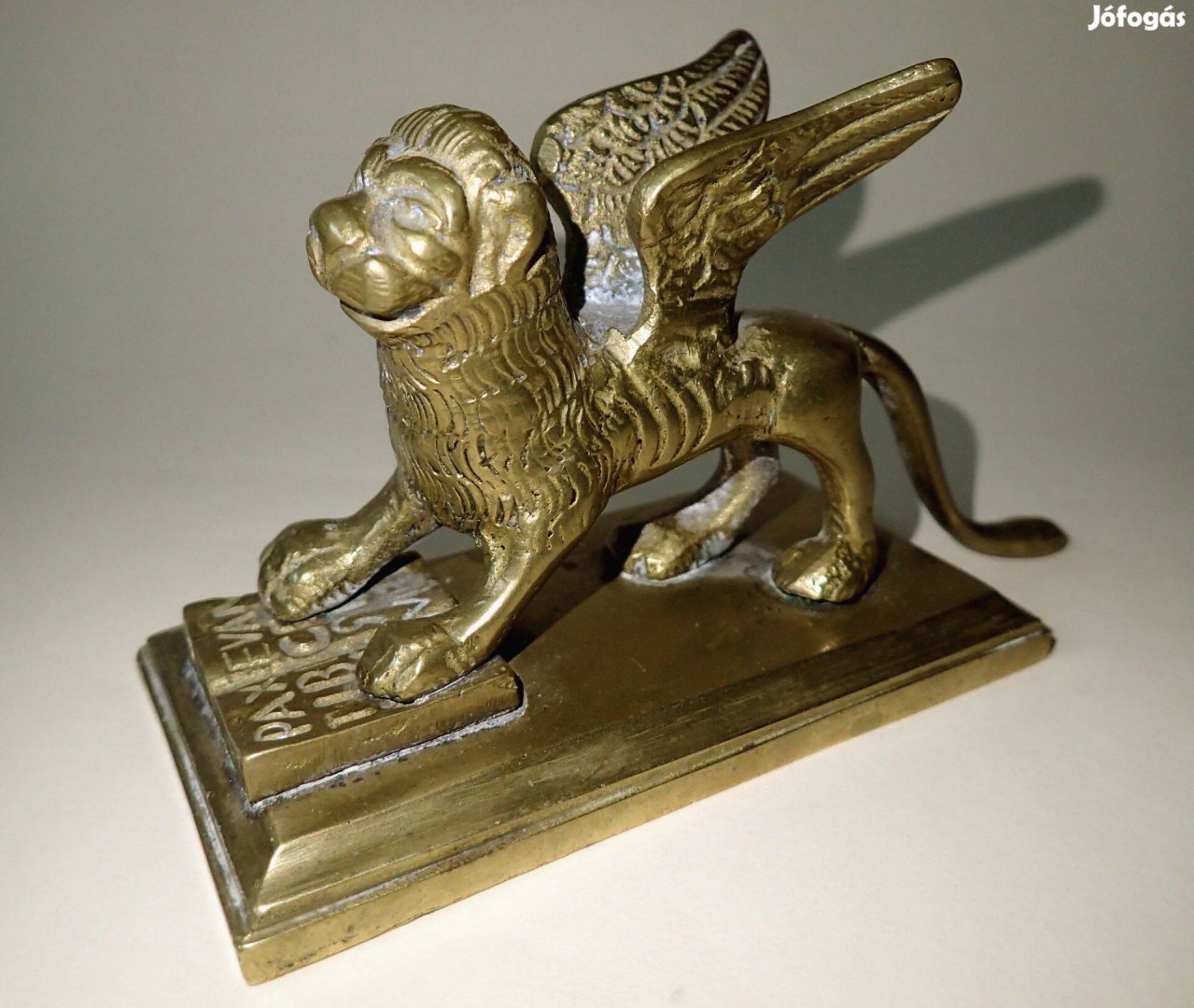 Antik réz Szent Márk szárnyas oroszlán figurális szobor figura Velence
