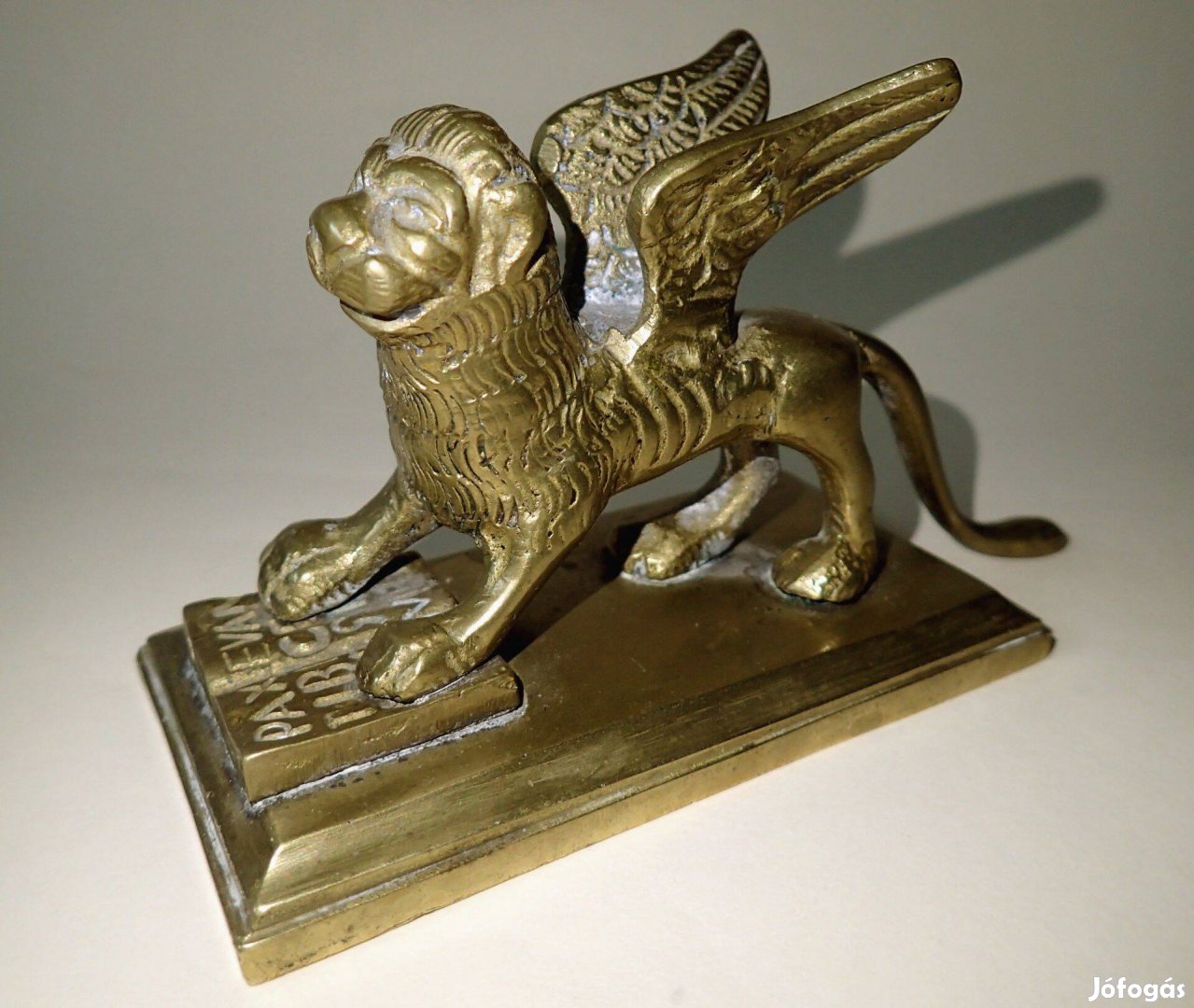 Antik réz Szent Márk szárnyas oroszlán figurális szobor figura Velence