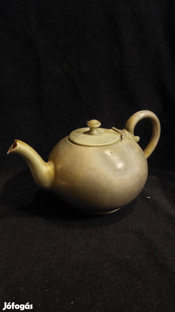 Antik réz kiöntő porcelán belsővel