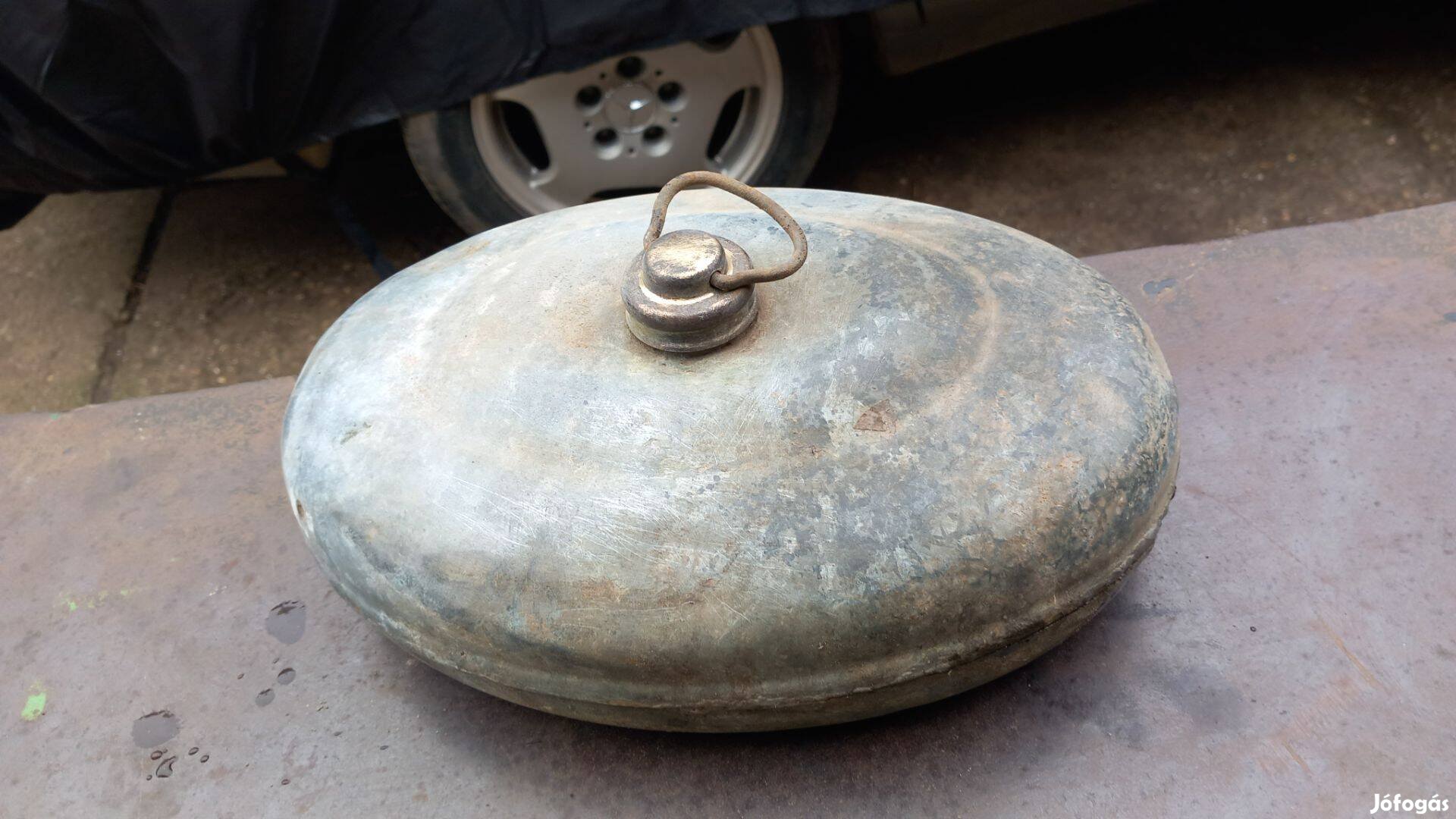 Antik réz kupfer ágy melegítő vizes tartály posta is