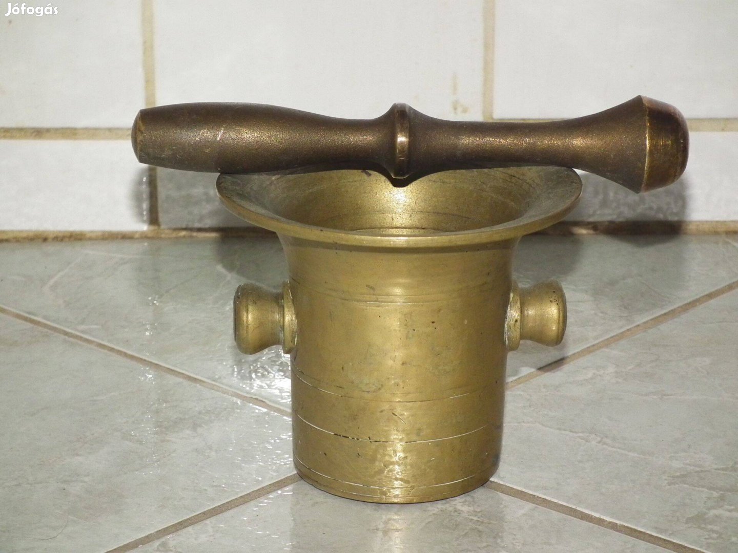 Antik réz mozsár rézmozsár érdekes törővel nr.13