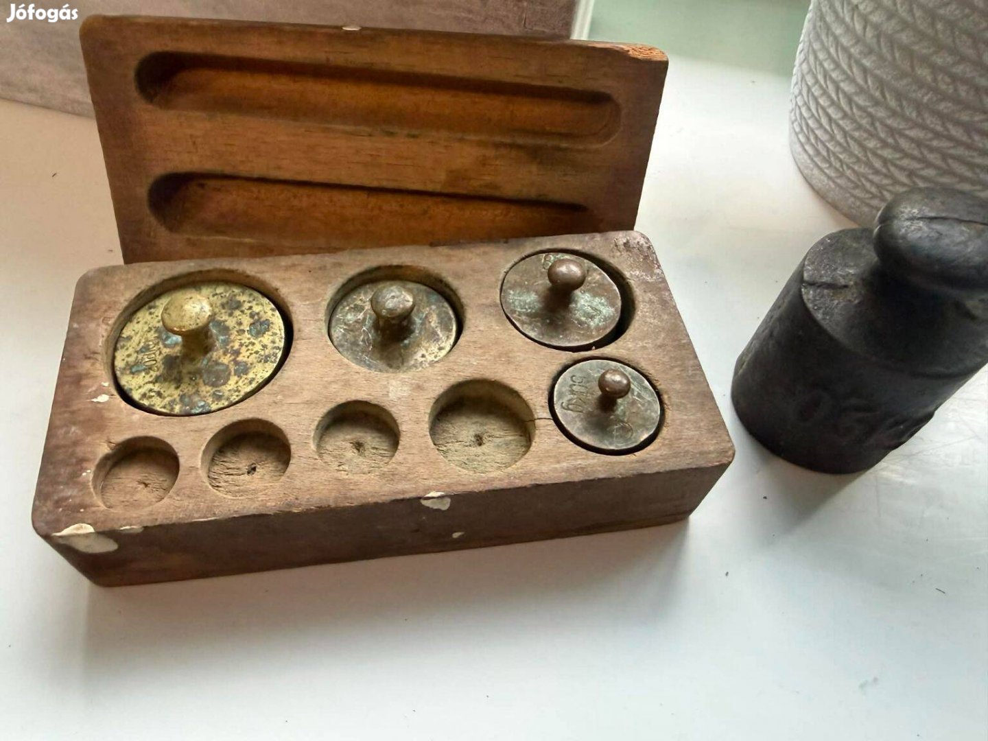 Antik réz súlykészlet