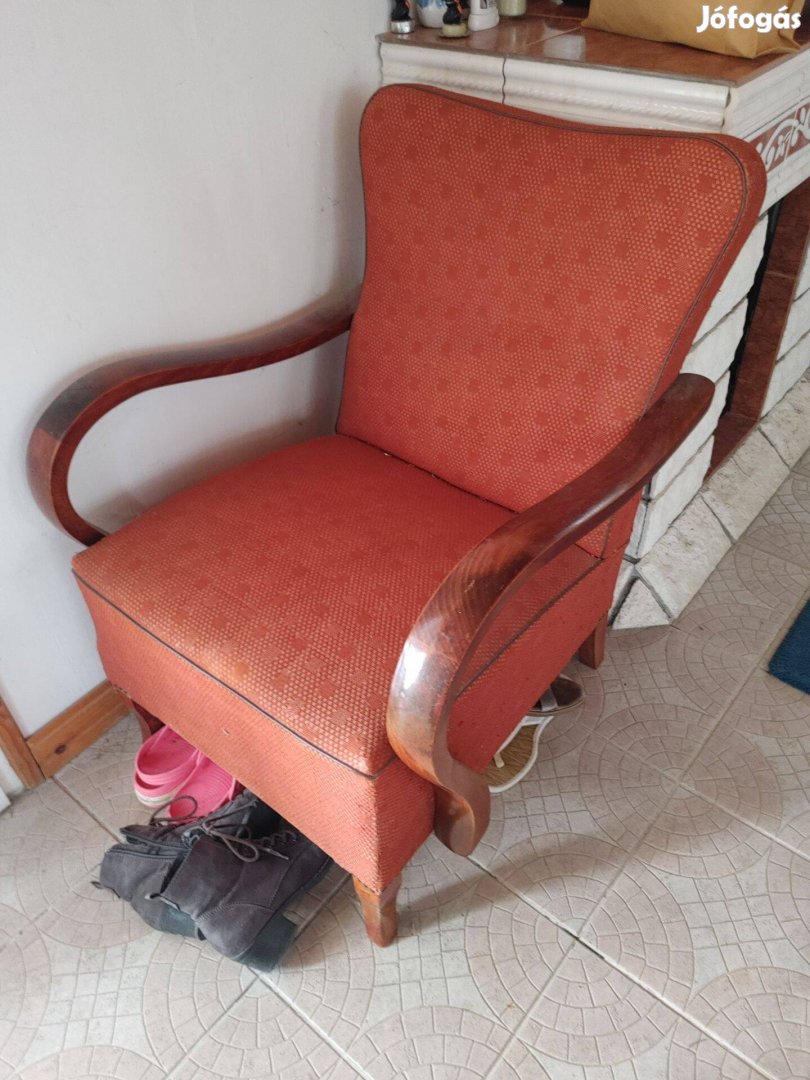 Antik rugós fotel