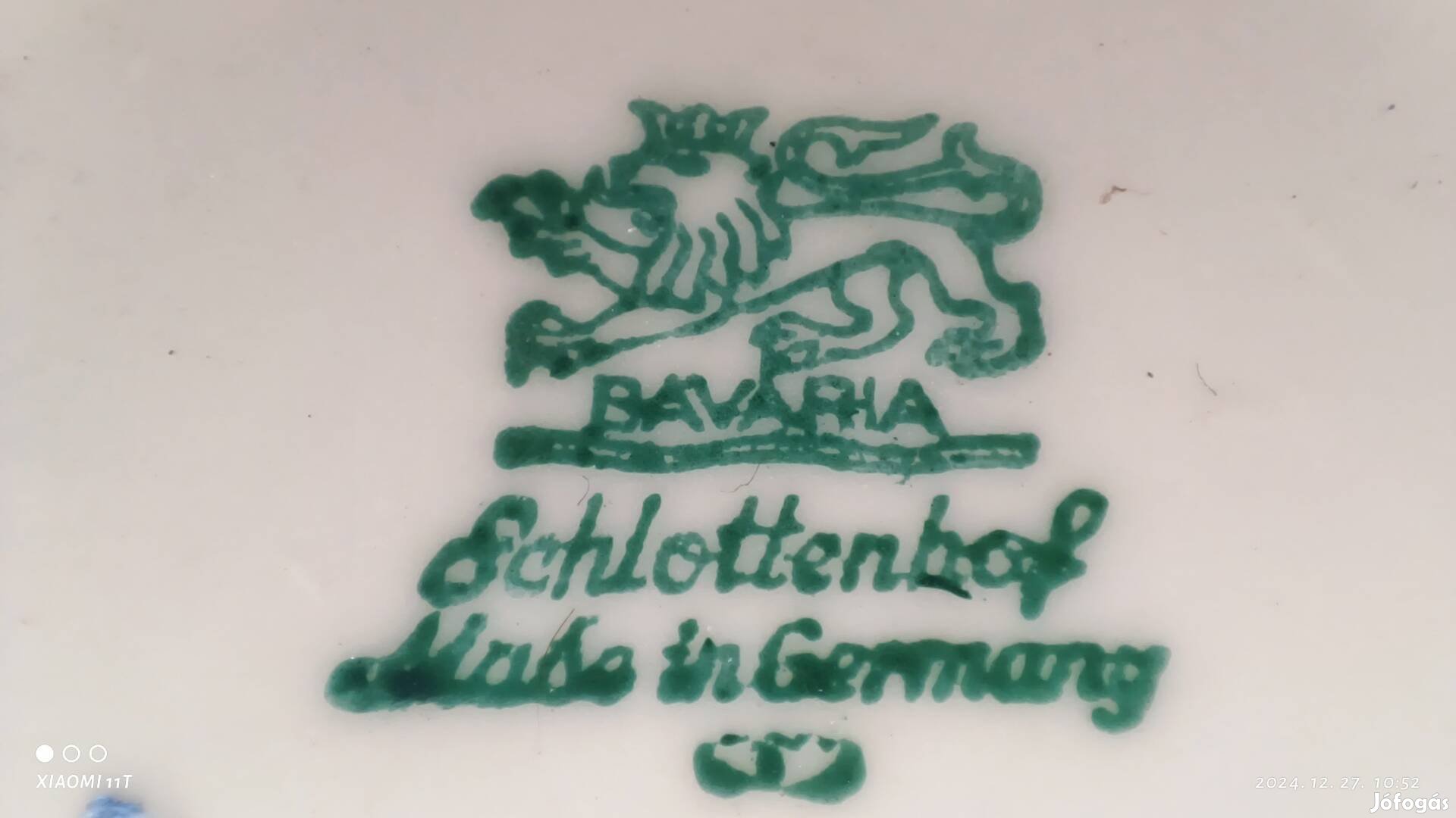 Antik schlottenhof német porcelán váza, viktoriánus minta. Posta 