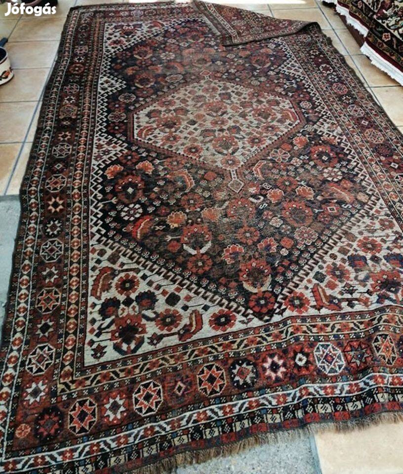 Antik shiráz szőnyeg , 170 x 285 cm, gyűjtői darab !