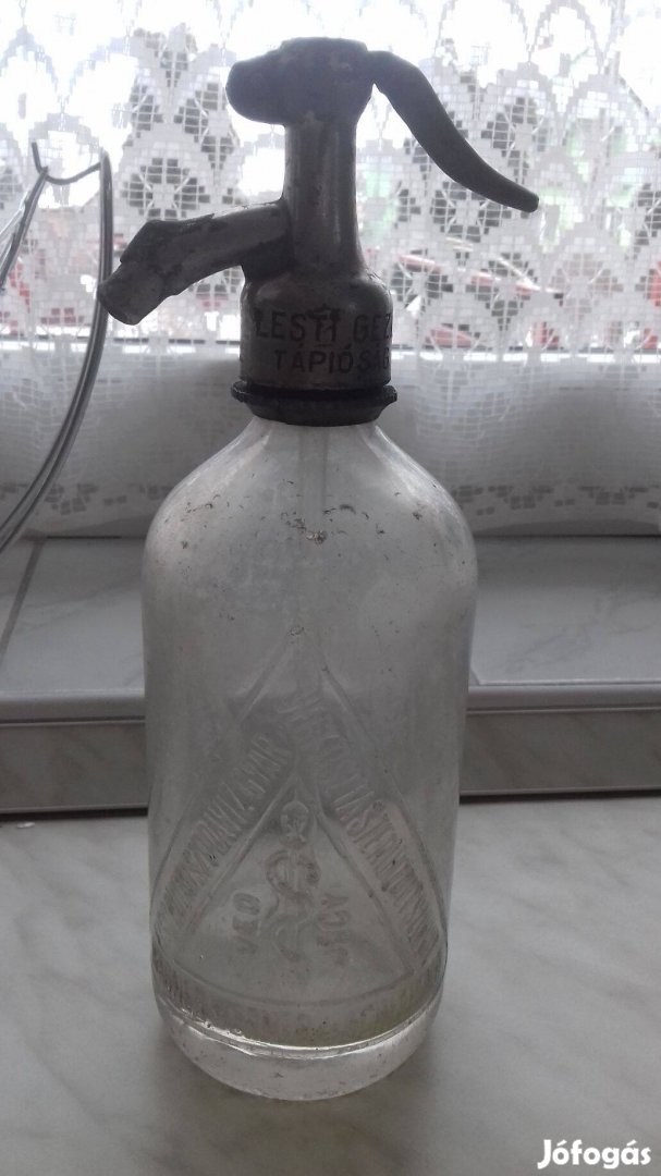 Antik szódásüveg 0,5 l-es Első Budai Szódavízgyár felirattal