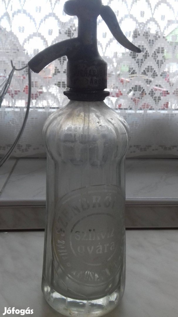 Antik szódásüveg 0,5l-es Vitéz Szendrői József Kecskemét