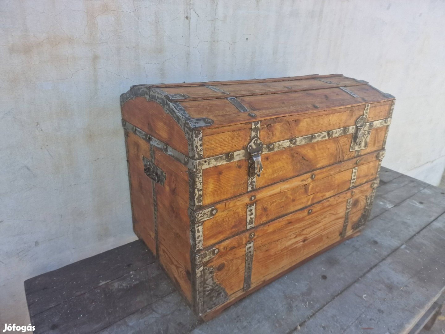 Antik utazóláda régi hajóláda népi régiség antik fa láda