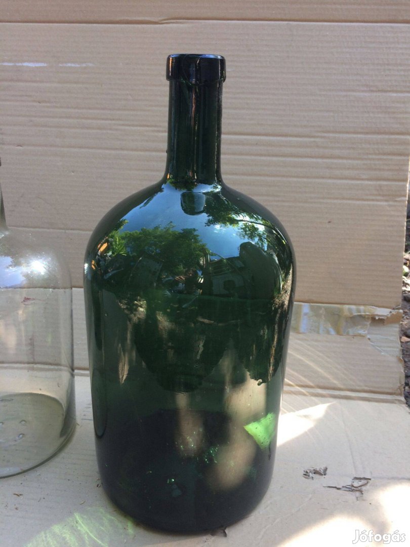 Antik zöld üveg 10 literes
