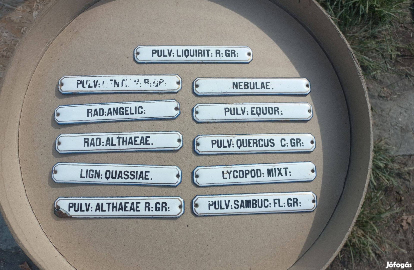 Antik zománctábla ,gyógyszertári tábla