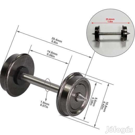 Antikolt Fém Kerék 11mm DC H0/1:87  (4225)