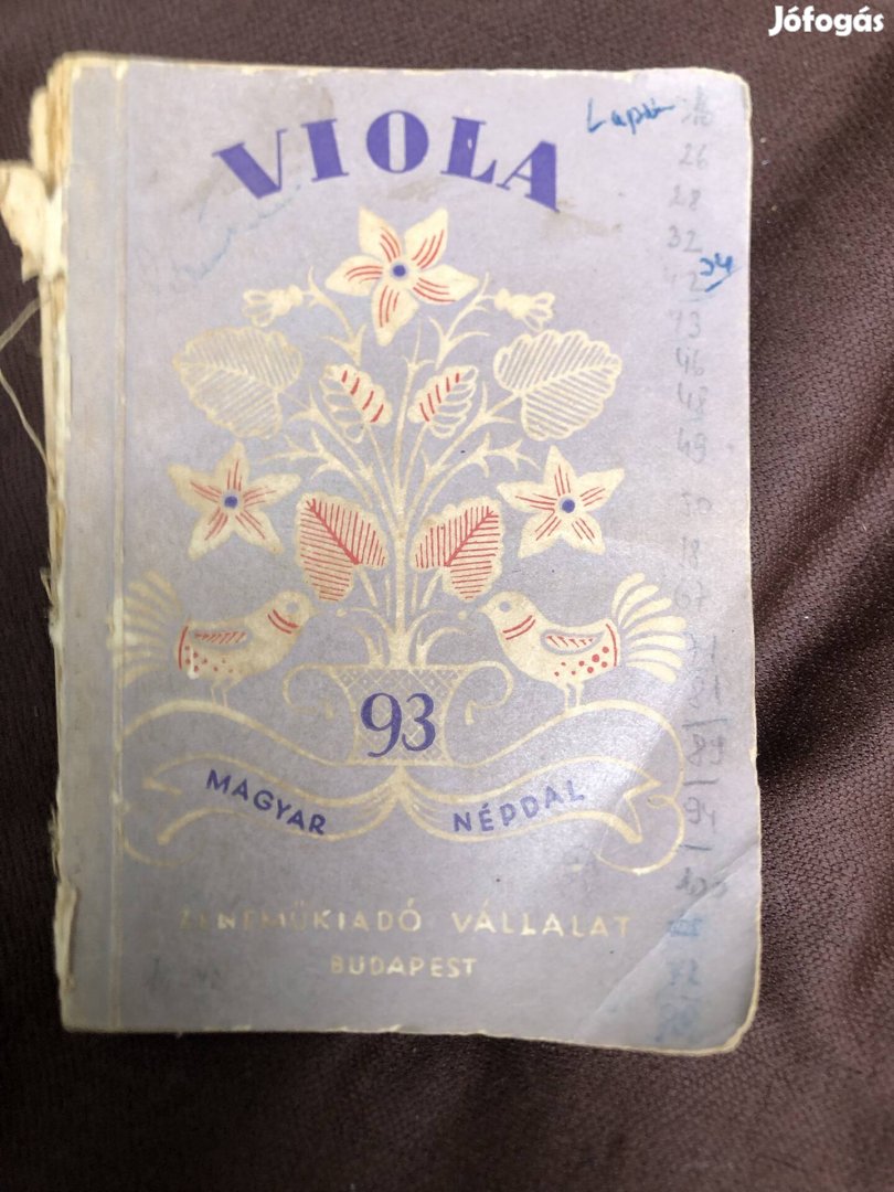 Antikvár könyv Viola 93 magyar népdal 1800 Ft