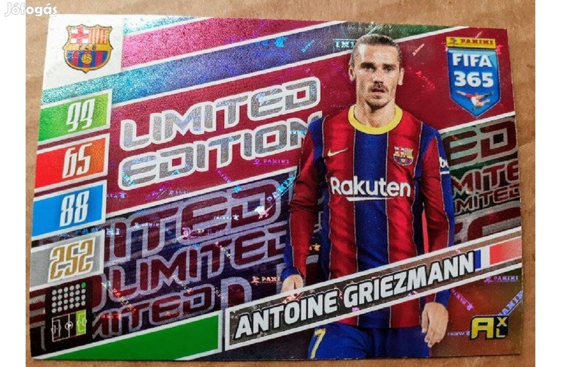 Antoine Griezmann Barcelona Limited Edition focis kártya Panini 2022