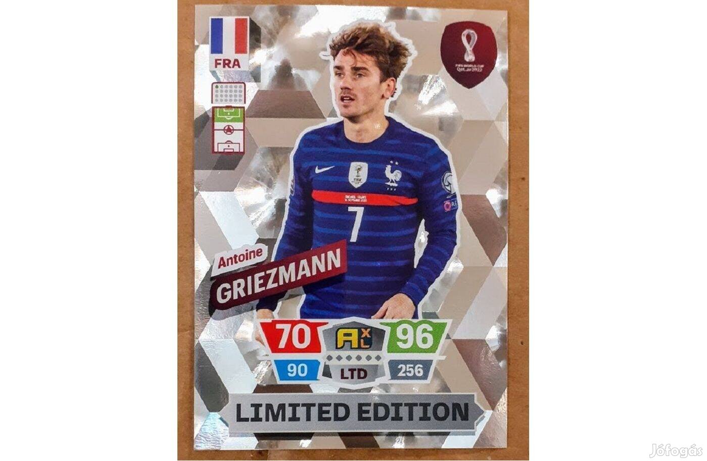 Antoine Griezmann Franciaország Limited focis kártya Panini Qatar 2022
