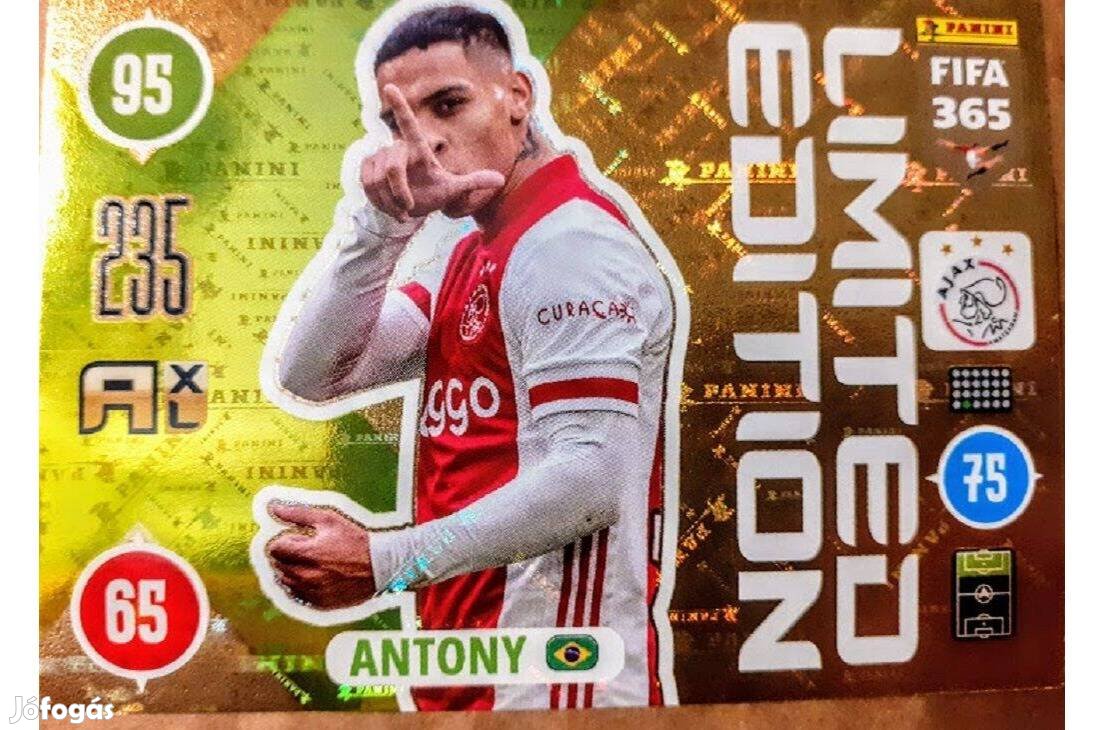 Antony Ajax Amsterdam Limited Edition focis kártya Panini 2021 Update