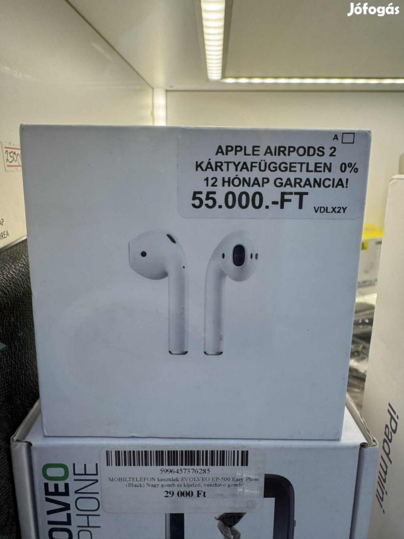 Apple AirPods 2 Bluetooth, 12 hó garancia