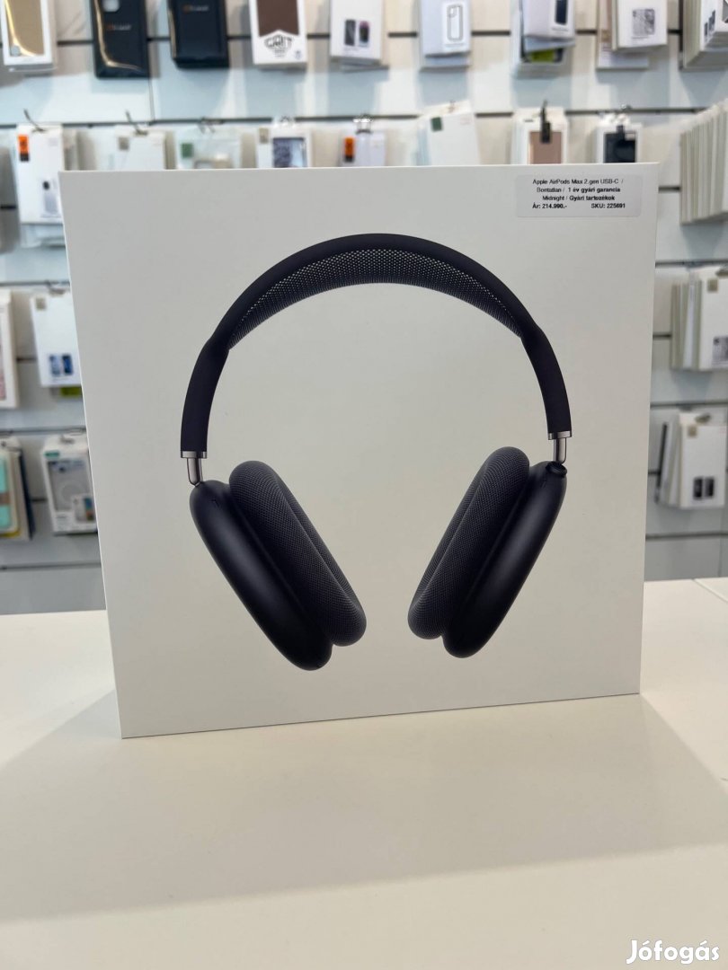 Apple Airpods Max 2. Gen Midnight Éjfekete USB-C Bontatlan