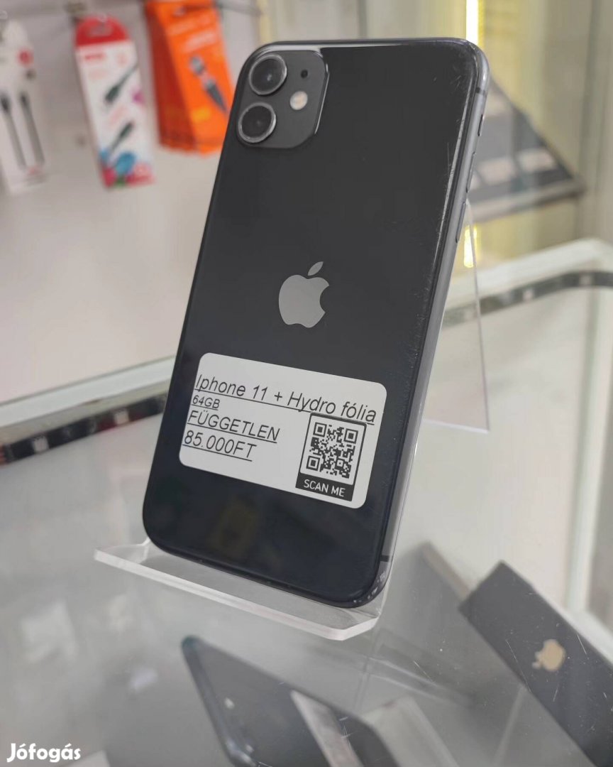 Apple Iphone 11-64GB-80%AKKU-Független+Hydro Fólia