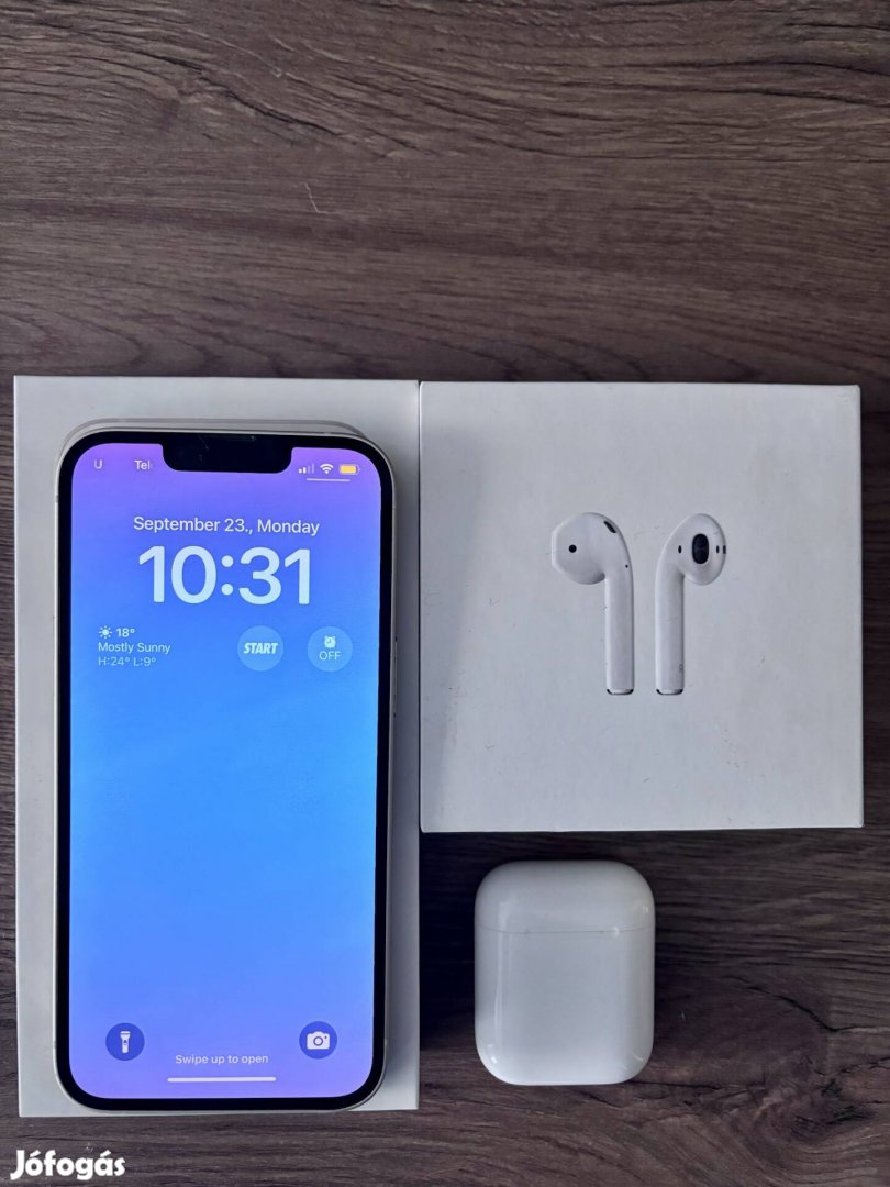 Apple Iphone 13 Starlight + Airpods (hibátlan állapotú)