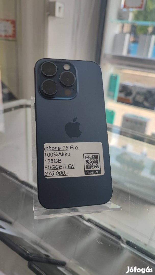 Apple Iphone 15 Pro - 128GB - 100%AKKU - Kártyafüggetlen 