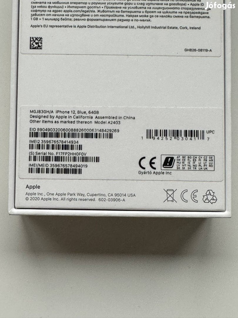 Apple Iphone kék 64GB-os új akkumulátorral eladó